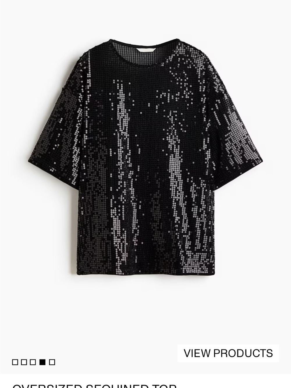 H&M Oversized Black Sequin Top